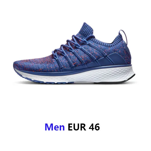Оригинальная обувь Xiaomi Mijia, 2 кроссовки, спортивные, однолитые, Techinique, система блокировки рыбьей кости, эластичная трикотажная вамп для мужчин и женщин - Цвет: EUR 46 Men Blue