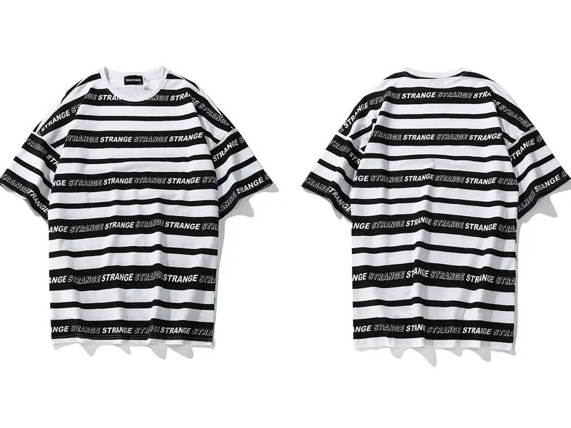 Striped Full Letter TShirts 2