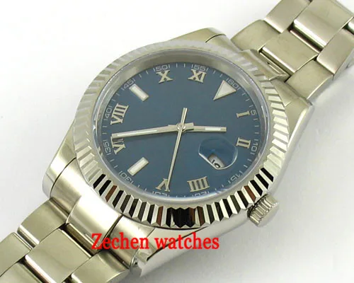 

40mm mens watch Auto date day Blue Dial Sapphire Glass 316L Automatic Watch