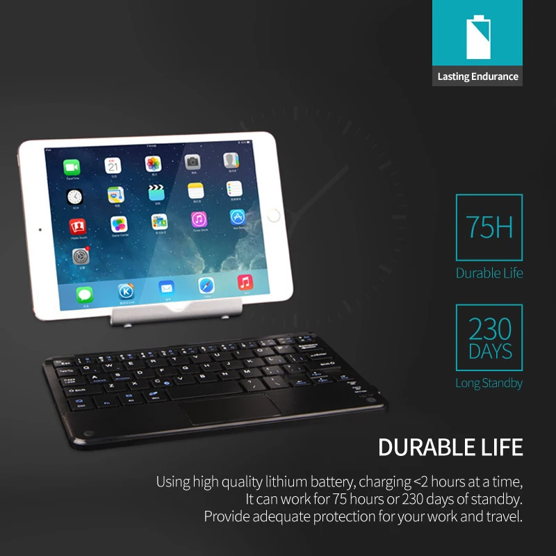  Portable Mini Wireless Bluetooth Keyboards with Touchpad Universal For All 7-10 inch Android Tablet