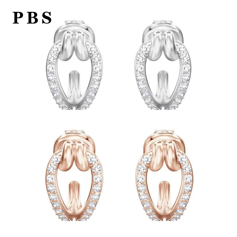 

PBS Original Copy High Quality 1:1 SWA Multi-Color Cubic Zirconia Gold-Plated Ear Nail With Logo Free Mail