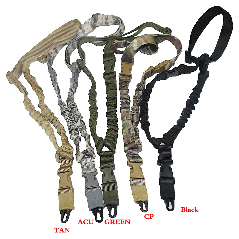 

High Quality USA Tactical Single Point Gun Sling Airsoft Multicam Nylon Adjustable Bungee Rifle Sling Strap for Outdoor Hunting