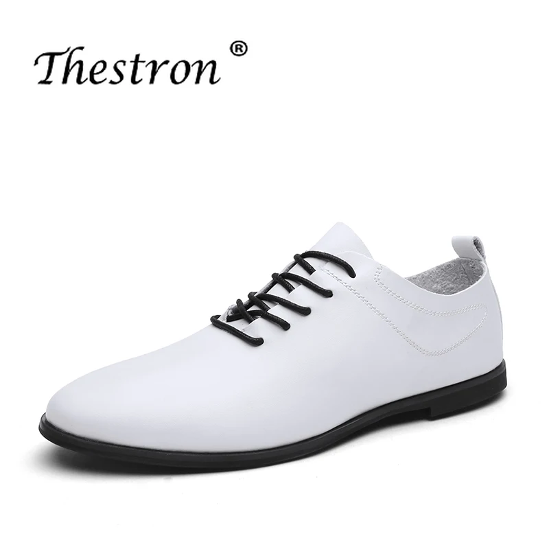 Man Casual Shoes Spring Autumn Mens Split Leather Shoes White Black Retro Male Flat Footwear Anti-Slip Elegant Shoes Men