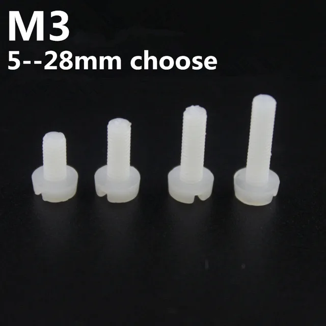 

M3*(4-30mm) White Nylon Screws Round Head Phillips Plastic Iinsulation Screw #M3