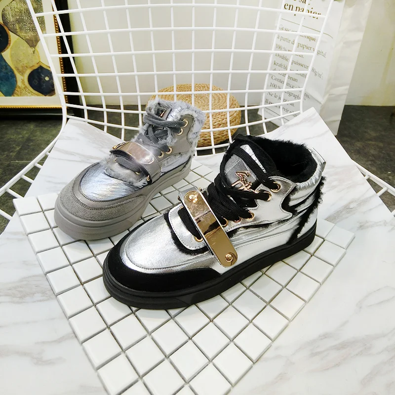 

Fashion Platform Shoes Woman 2019 Winter New Women Sneakers Glitter trainers Trends Ins Women Casual Shoes Lace Up Size 35-40