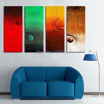 

4 Pcs/set Oil Painting On Canvas Handmade Pictures Large Wall Art Decoration Living Room Unique Gift Picture For Interior Decor