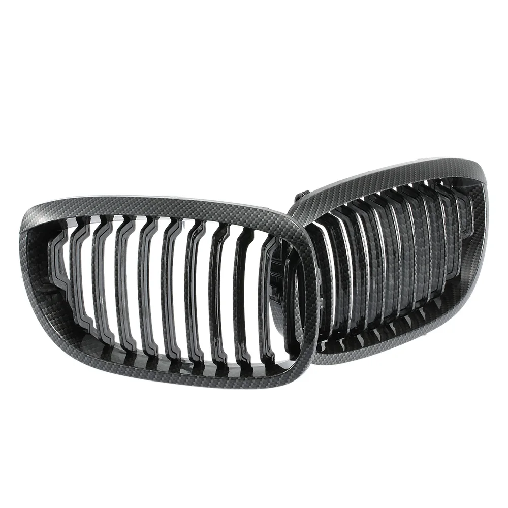 

One Pair of Car Front Kidney Grille Carbon Fiber Grilles for BMW E46 2 Door 2002-2007