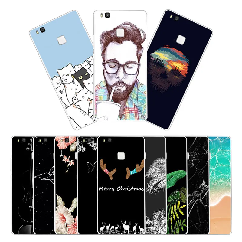 for Funda Huawei P9 Lite Phone Fitted Antler Case 5.2 inch Coque G9 Soft TPU Protector Ascend Clear Cover |