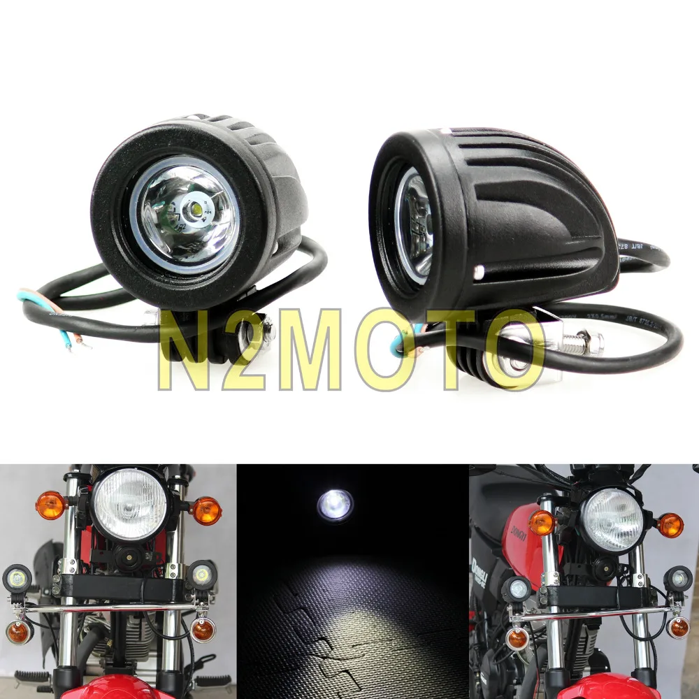 1 Pair Aluminum Motorcycle Round LED Focused Beam Head Spot Light Headlights 
