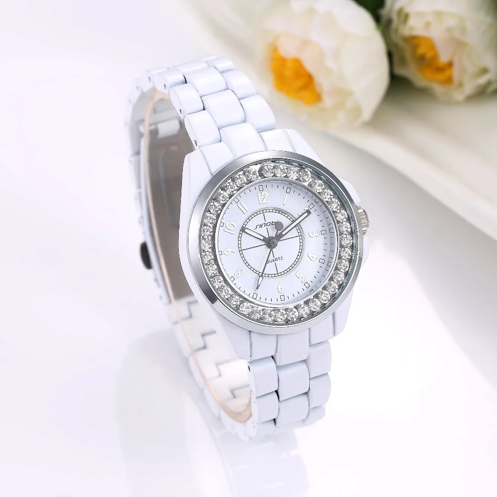 Женские наручные часы SINOBI из нержавеющей стали со стразами|montre femme|montre womenmontre relogio