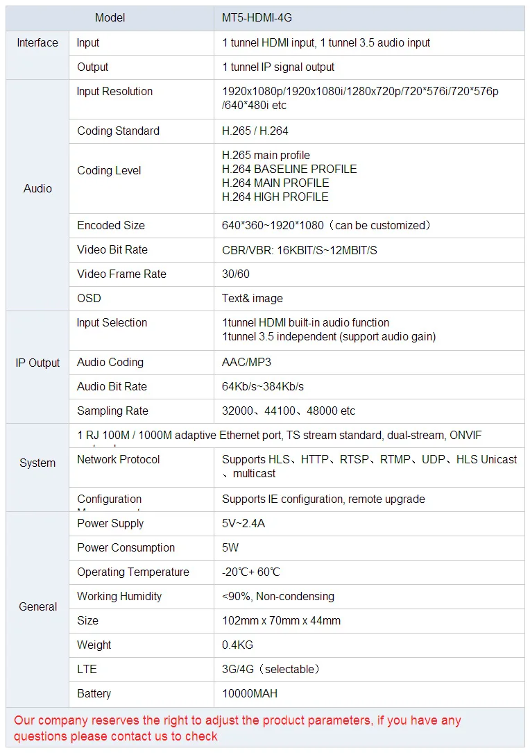 H8 H.265 Lithium Battery 4g 3g Wifi Hdmi Encoder F