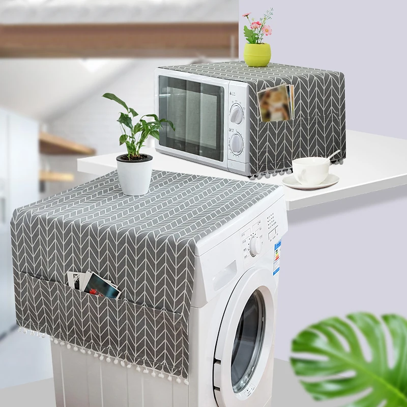 

2Pcs/Lot Washing Machine Protective Cover Refrigerator Microwave Oven Dustproof Covers Kitchen Household Storage Organization