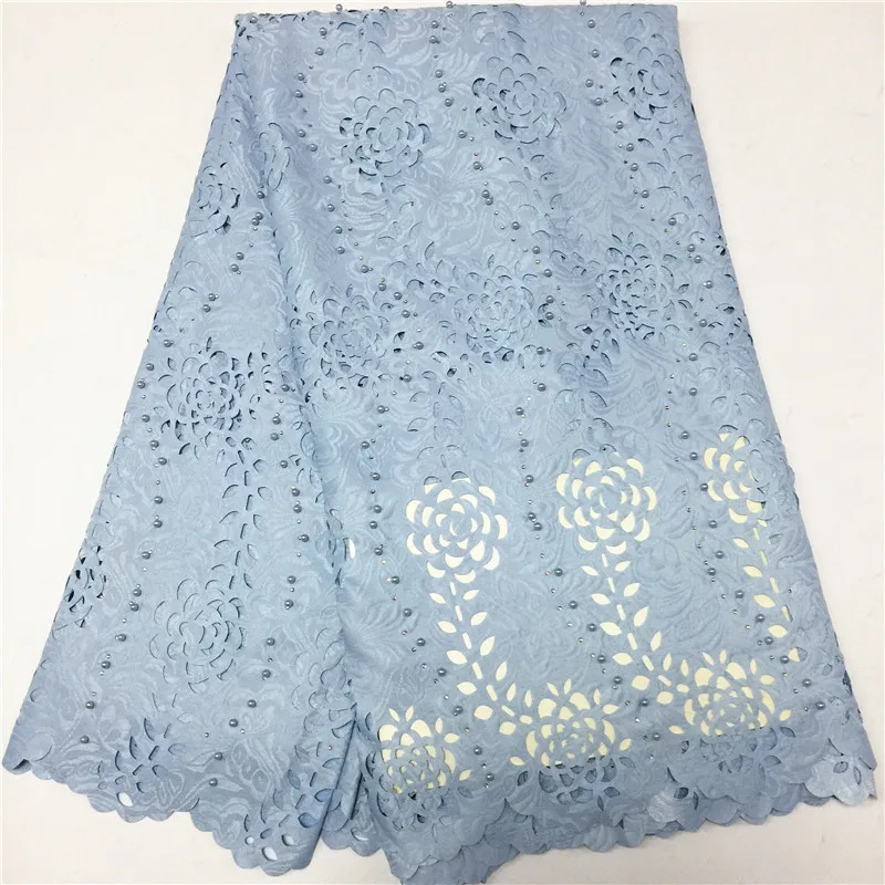 2018 Soft African Lace Fabric High Quality Swiss Voilem 5Yards Cotton Voile Beads For Wedding 4YPL1-1 | Дом и сад