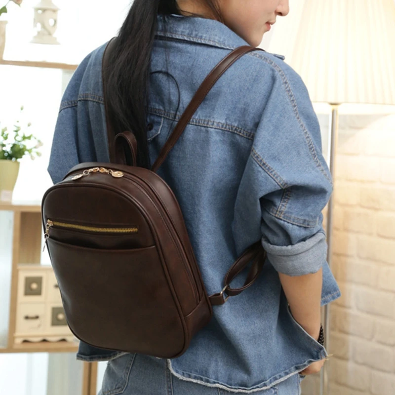 

Backpack Travel 9272 Mini Rucksack Women School Satchel Vintage Shoulder Bag Interior Zipper Pocket