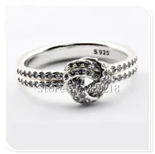 2016 Madre de la Colección Europea Joyas Brillantes del Nudo de Amor Plata Anillos 100% Anillo de Plata Esterlina 925 Joyería Al Por Mayor DIY