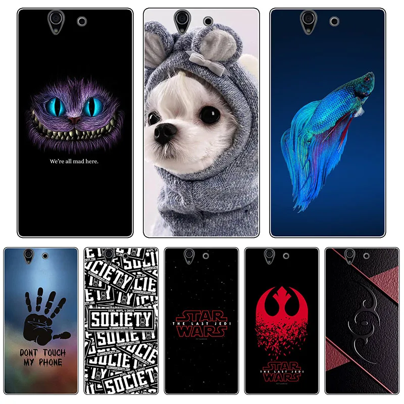 

Cute Cartoon Case For Sony Xperia Z L36h C6603 C6602 Cover Printing Drawing Cat Printed Phone Shell Capa Funda
