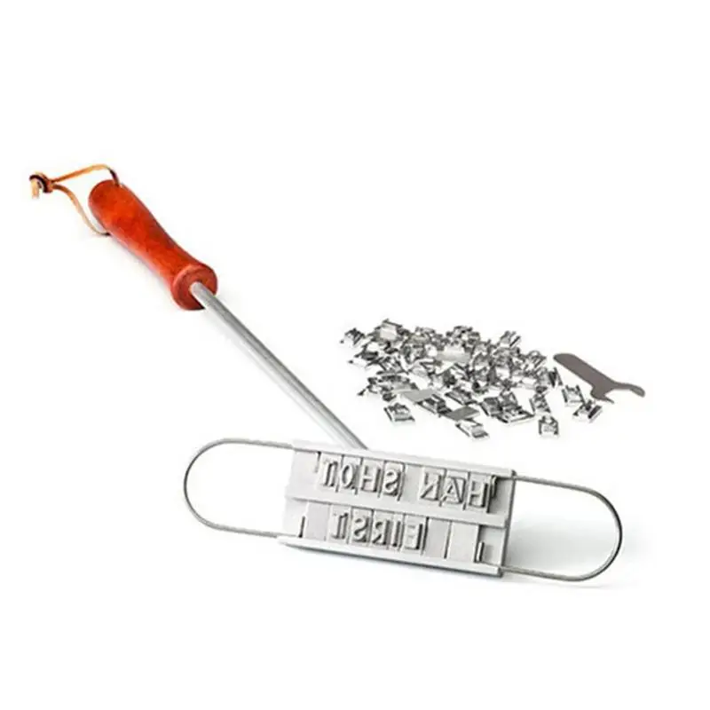 BBQ Branding Iron Set with 55 Changeable Letters Barbecue Steak Names