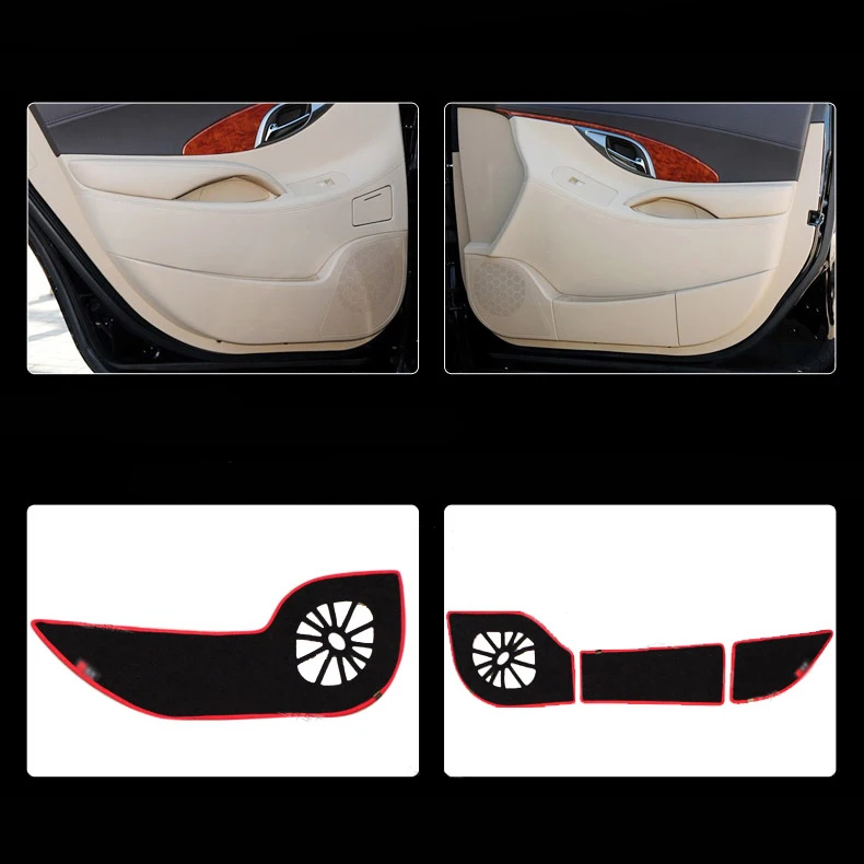 

4pcs Fabric Door Protection Mats Anti-kick Decorative Pads For Buick Lacrosse 2009-2012