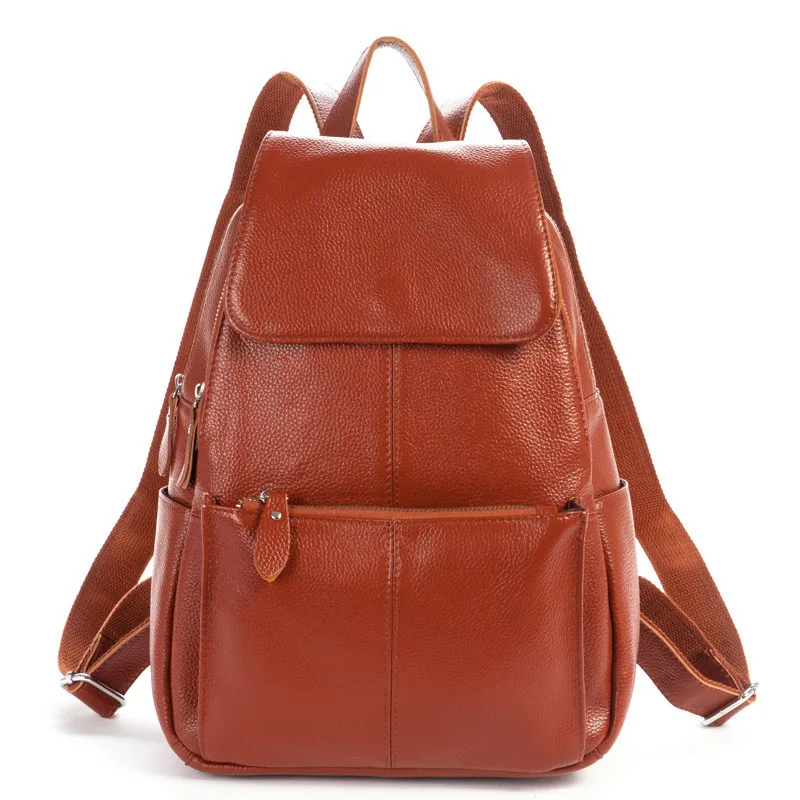 

Backpack Nautral Soft Real Leather Backpacks Genuine First Layer Cow Leather Top Layer Cowhide Women Backpack Tote Bags