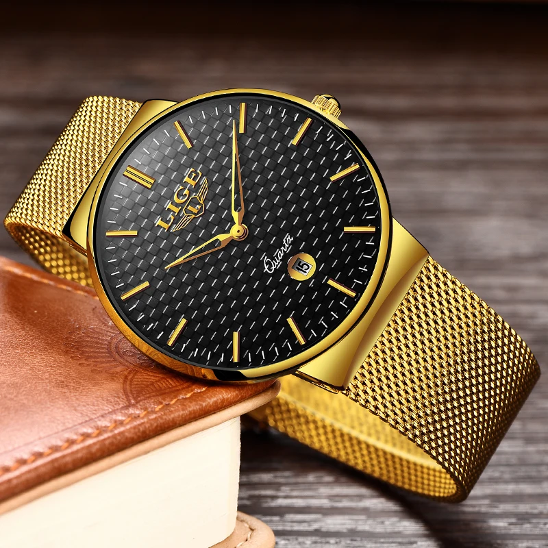 Relojes 2018 LIGE Top Brand Luxury Men Watches Men Business Quartz Watch Male Date Waterproof Gold Clock Man Relogio Masculino