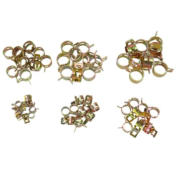 

Clamp Fuel Pipe Clips Parts Set Car Spring Water Hose Pipe Tube Metal Gold Accessory