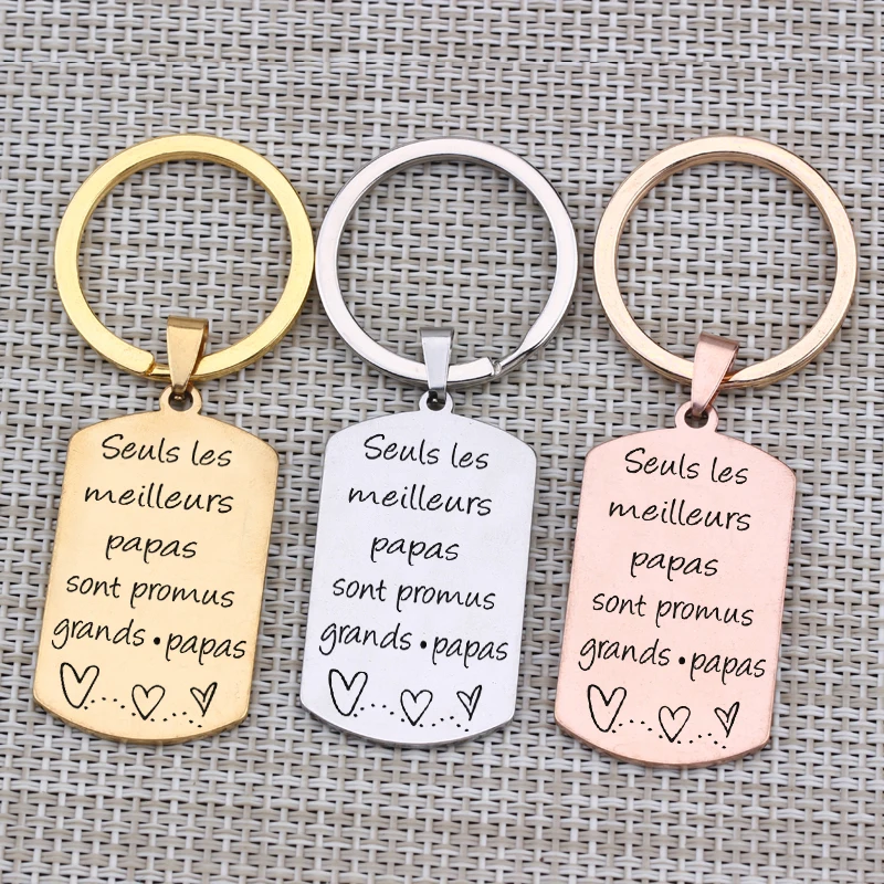 

Key Chain Engraved French Language Seals Les Meilleurs Papas Sont Promus Grands Papas Gift To Grandpa Gift Newborn Baby Souvenir
