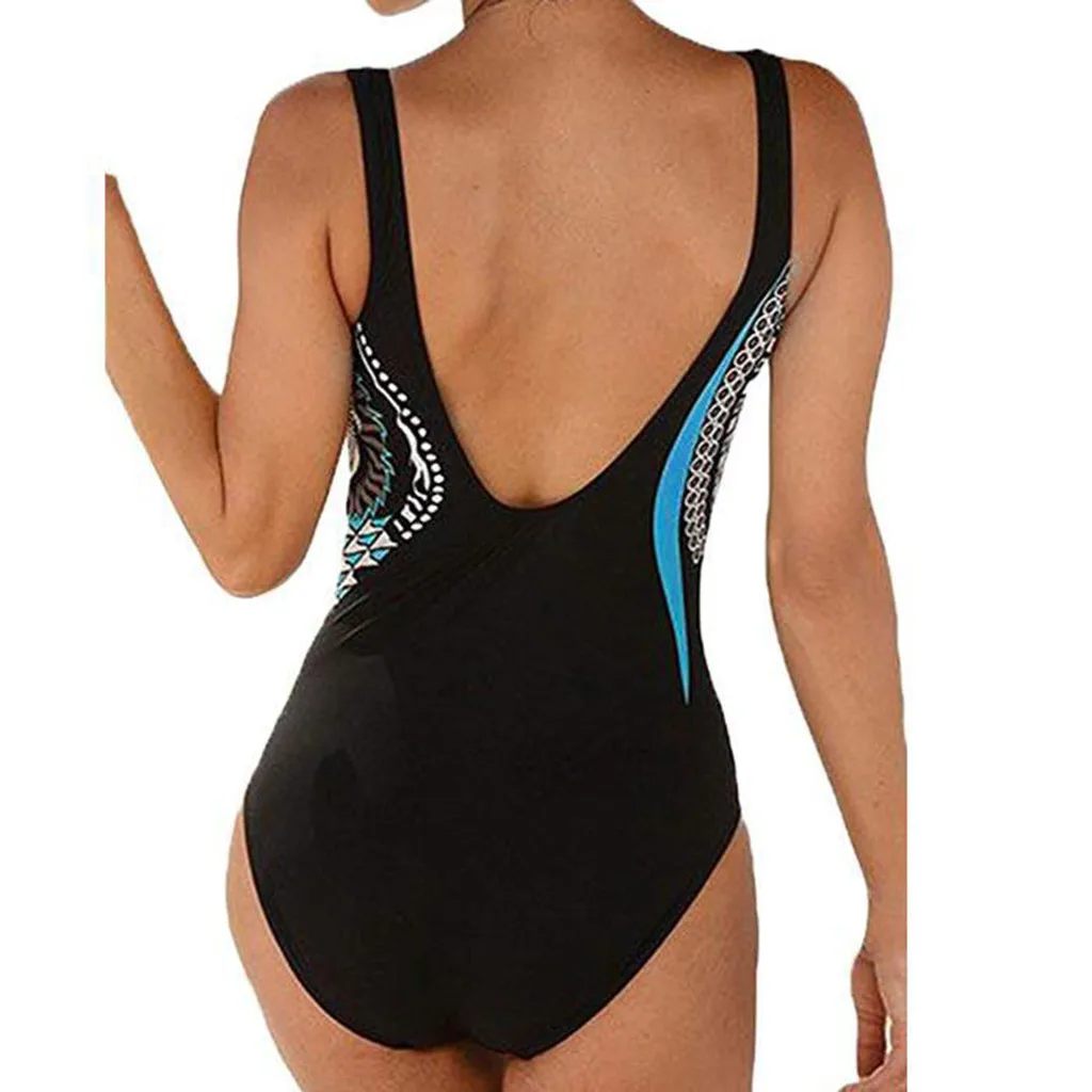 Большие размеры для беременных и женщин, летний сексуальный купальник с открытой спиной и принтом, пляжная одежда, сиамский купальник, комплект бикини S-XXL# 20z