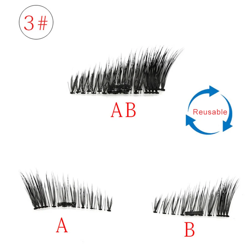 4 шт./пара Магнитная магнит ресницы макияж глаз корпус толщиной 3d норки Магнитная ресницы дропшиппинг магнит накладные ресницы