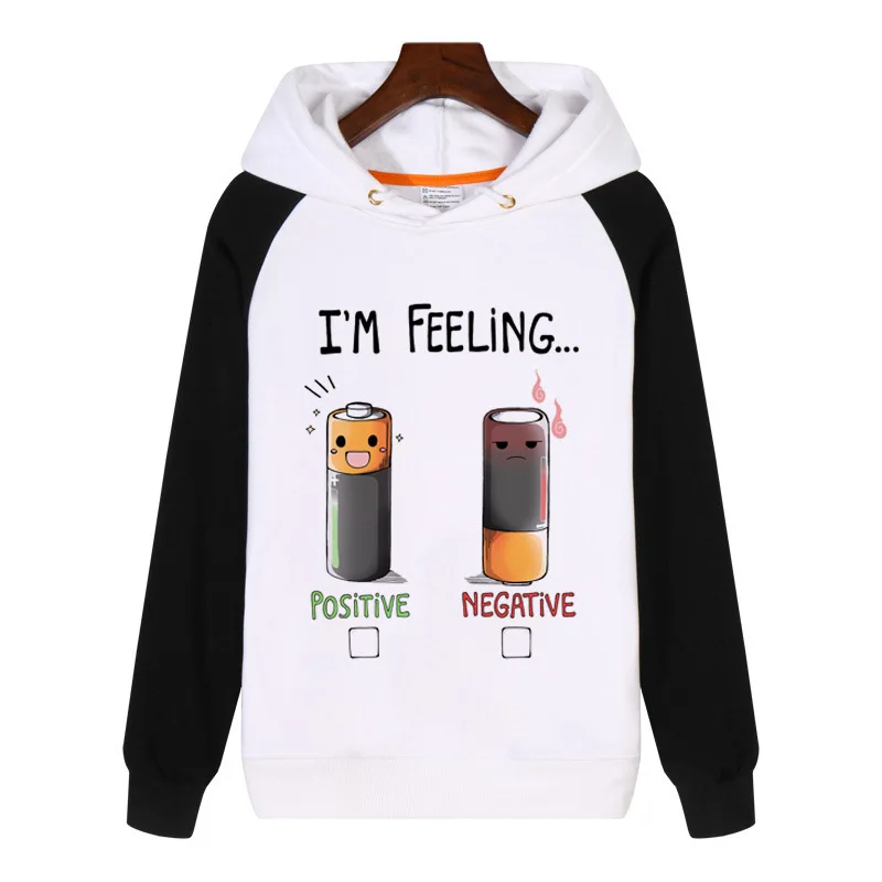 

Positive or Negative battery Hoodies men women Sweatshirt winter Streetwear Hoody Hoodie Tracksuit Sportswear GA797 GA897