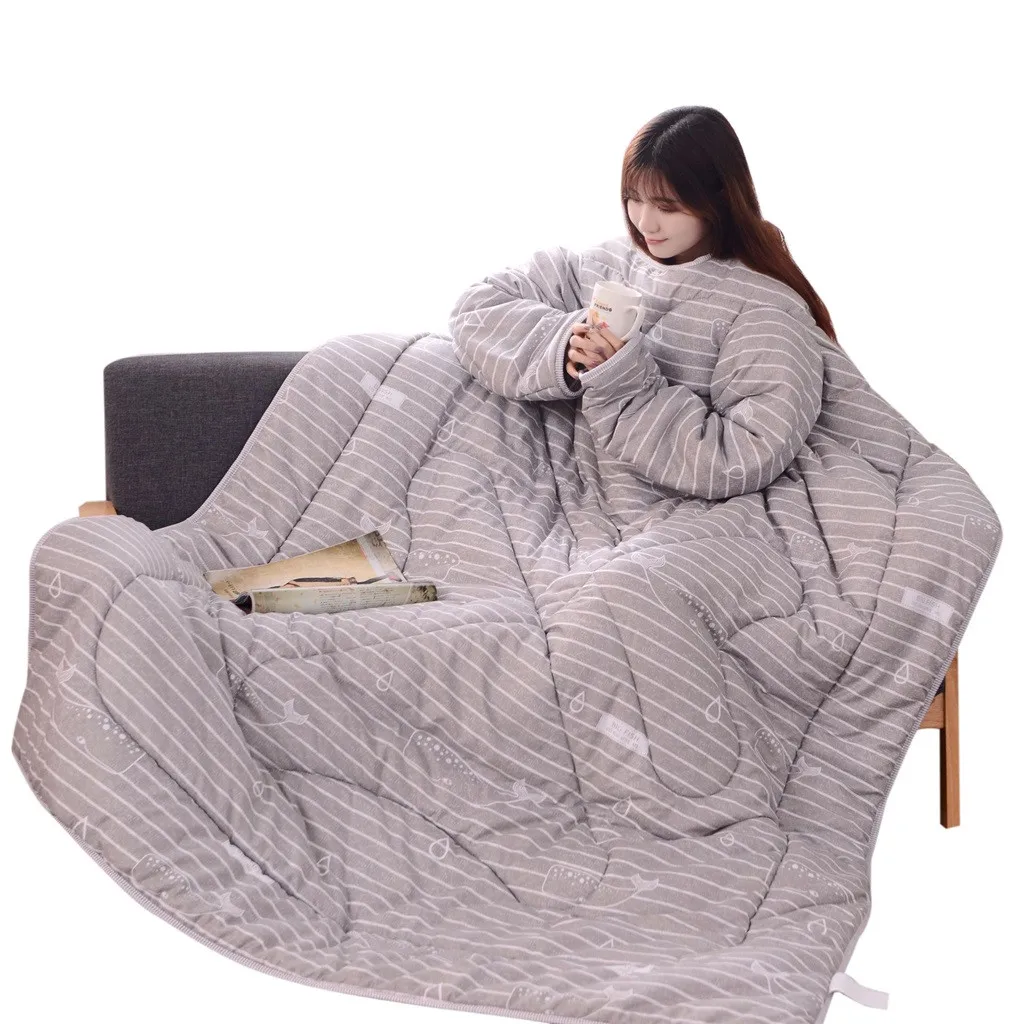 Зима ленивый Стёганое одеяло с рукавами Стёганое одеяло зимние теплые утолщенные промывают Стёганое одеяло Одеяло