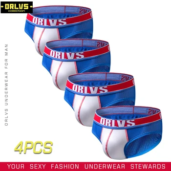 

ORLVS 2018 sexy underwear Men Briefs Pure Cotton 4 colors Briefs Men Underwear Cuecas Gay Underwear Shorts ropa interior hombre