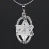 100-Unique 1 Pcs Classic Silver Plated MerKaBa Natural Rock Crystal Pendant For Amulet Jewelry 1
