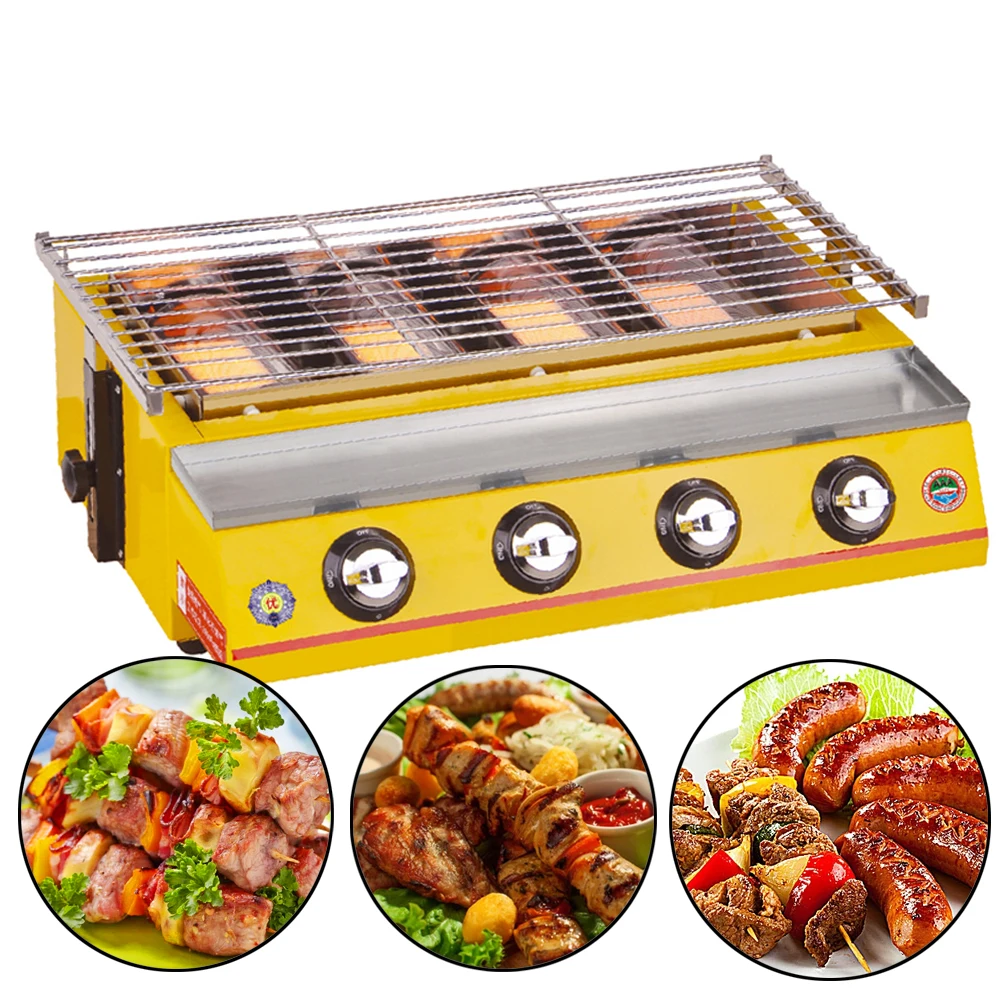Gas Grill Protable LPG Gas BBQ Grill Stainless Seel BBQ Grill Smokeless Multifunction Outdoor Picnic BBQ Grill BBQ Tool