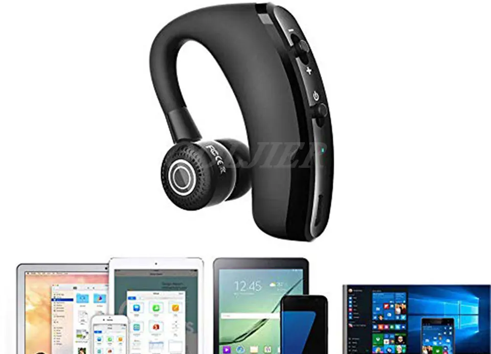COOLJIER, новинка, беспроводные Bluetooth наушники, V9, стерео, деловая гарнитура, свободные руки, ушные крючки, наушники с микрофоном для iPhone XR X 8