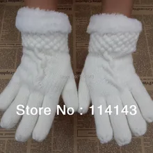 Очень теплые! Толстые женские мягкие хлопковые зимние перчатки с меховой отделкой трикотажные для женщин 6 цветов