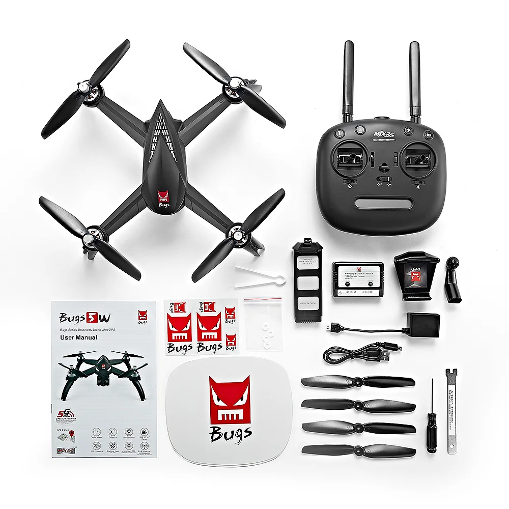 

Clearance! MJX Bugs 5W(B5W)RC Helicopter WiFi FPV 1080P Camera/Waypoints/Point of Interest/Altitude Hold/One Key Follow RC Drone