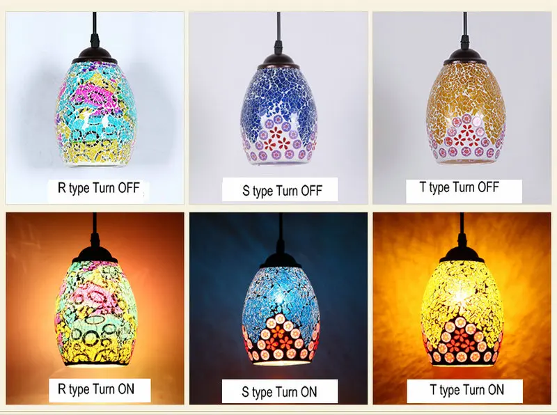 Марокканский турецкий стиль ретро винтажный подвесной светильник E27 база Средиземноморский стиль декоративная мозаика подвесной светильник 19 типов
