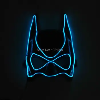 

Mask Decoration Lighting Color Blue EL Wire Glowing Mask with DC-3V Steady on Inverter Make up Party Glow Mask