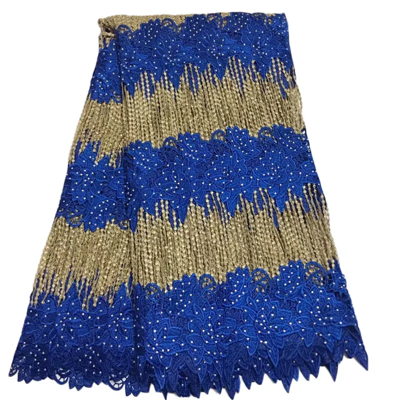 

African french guipure cord lace fabric embroidery lace fabric african lace fabric 2018 high quality lace with Stones HJ1605-1