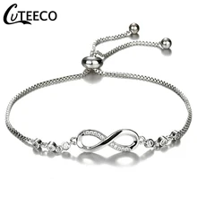 

CUTEECO European Fashion Lady Charms Bracelet Cubic Zirconia Pandora Bracelet Infinity Bracelets for Women Jewelry Gift