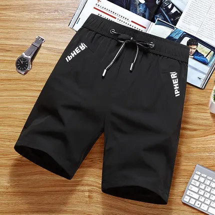 Лето Высокое качество; для активного отдыха; Быстросохнущий свободного кроя с эластичной талией карман на молнии штаны для бега фитнес сплошной Шорты мужчин плюс M-4XL