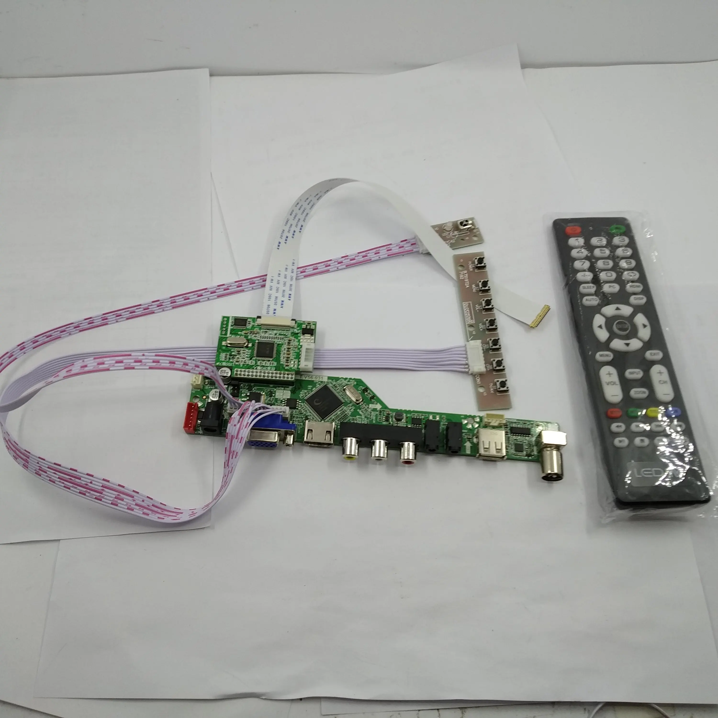  LED EDP TV56 remote VGA USB Audio RF HDMI LCD Controller board kit For BOE display NT156WHM-N42 136