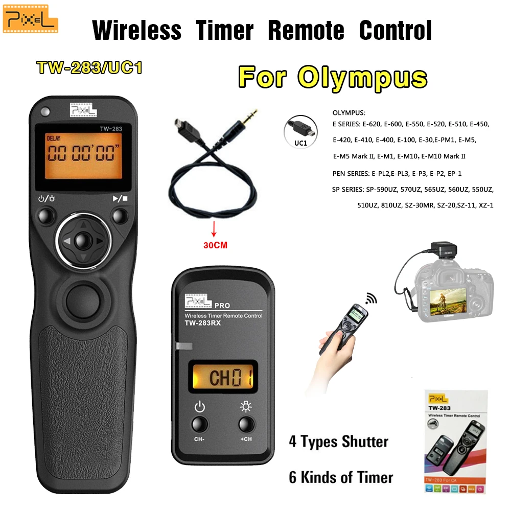 

Pixel TW-283/UC1 2.4G Wireless Timer shutter Remote Control For Olympus SP-590 570 565 560 550 E-30 E-600 E-520 E-510 E-450
