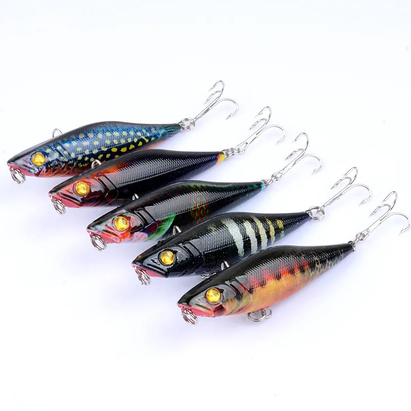 

5Pcs/Lot 3D Painting Lifelike Popper Lures 7.5cm/7.5g Top Water Wobblers Crankbait Artificial Sea Fishing Hard Bait