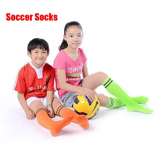 Boys Girls Children Kids Football Soccer socks Cotton Sports Sock fit 5