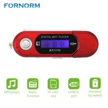 FORNORM MP3 плеер FM радиоприемник Портативный USB цифровой ЖК-дисплей Экран Поддержка 32 ГБ карты памяти музыкальный плеер
