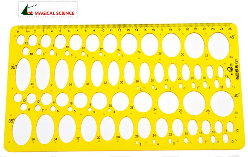 Drawing Ruler Plastic Ruler Transparent Plastic Ellipse Drawing Template Oval Professional Design 25cm