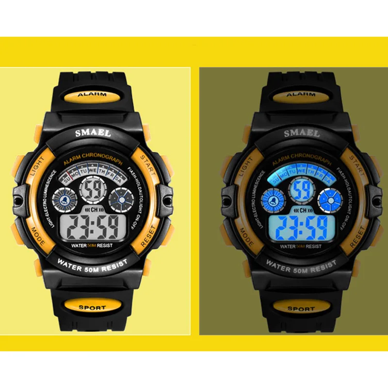 SMAEL Детские светодиодные цифровые часы Relogio Feminino спортивные дети мультфильм Relojes