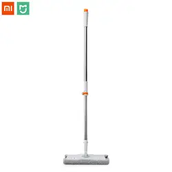 Xiaomi 360 градусов вращающийся влажный и сухой двойного назначения плоская Швабра телескопическая микрофибра ткань Швабра