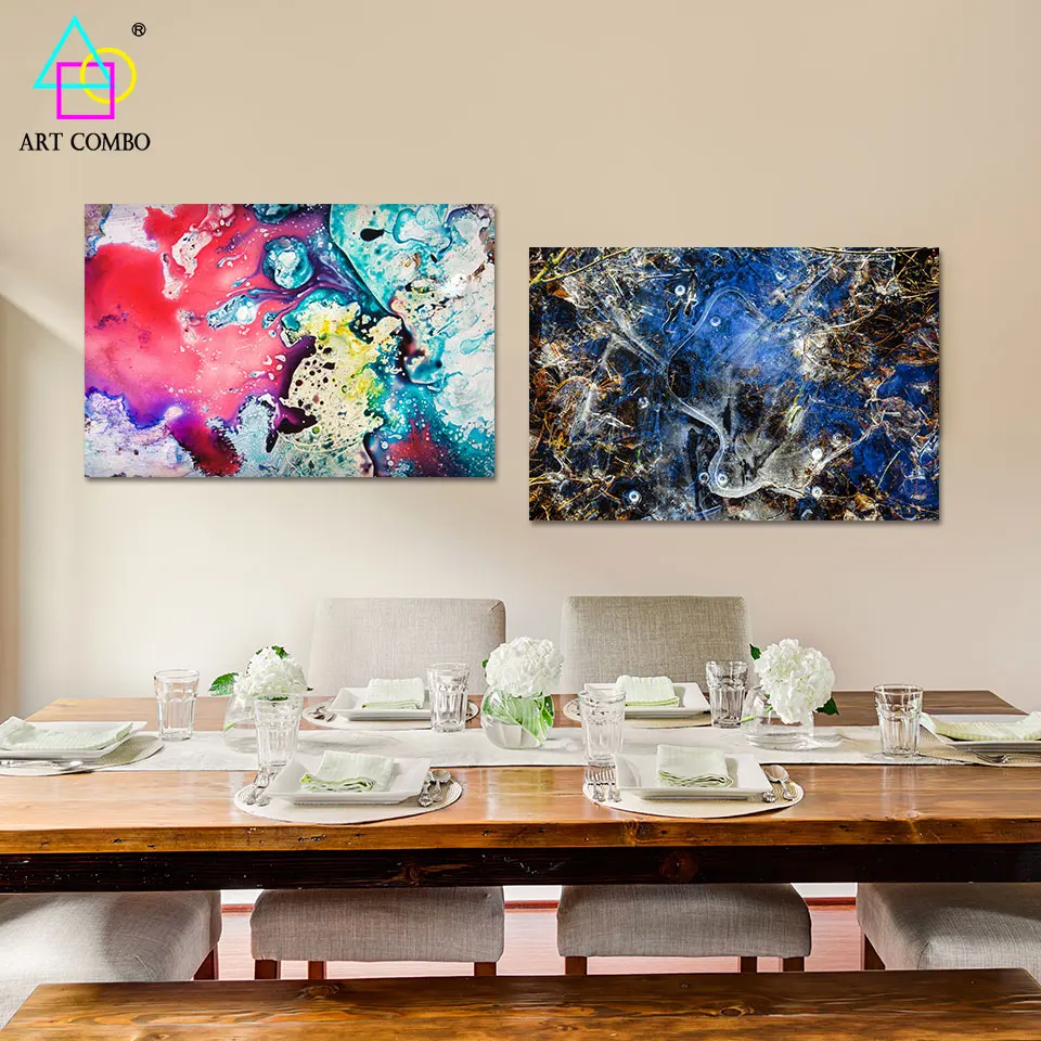 Modern abstract painting Rectangular colors on canvas Art print for home